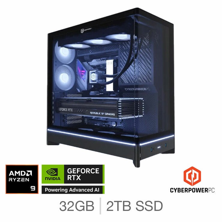 CyberPower, AMD Ryzen 9, 32GB RAM, 2TB SSD, NVIDIA GeForce RTX 5090, Gaming Desktop PC