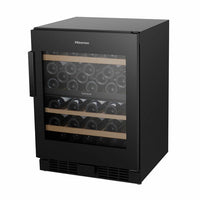 Hisense RW3N122GSLF, 46 Bottle Freestanding, Dual Zone Wine Cooler in Black