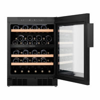 Hisense RW3N122GSLF, 46 Bottle Freestanding, Dual Zone Wine Cooler in Black