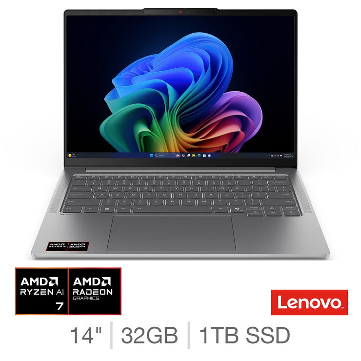 Lenovo IdeaPad Pro 5 Copilot+ PC, AMD Ryzen AI 7, 32GB RAM, 1TB, 14 Inch OLED Laptop, 83JL001LUK