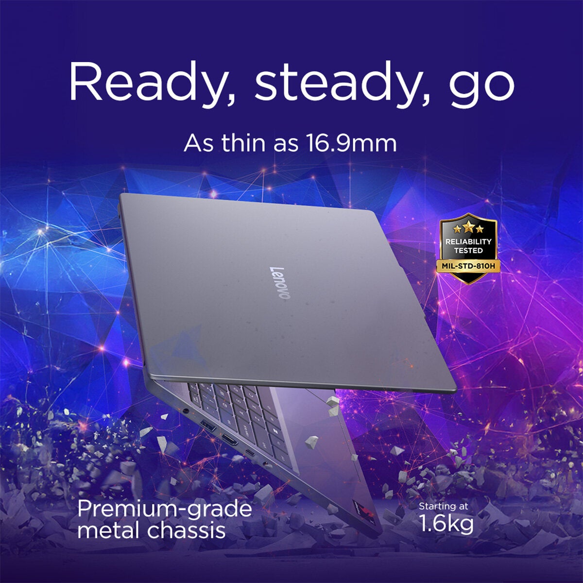 Lenovo IdeaPad Slim 3 Copilot+ PC, Snapdragon X, 16GB RAM, 1TB SSD, 15.3 Inch Laptop, 83N3002CUK