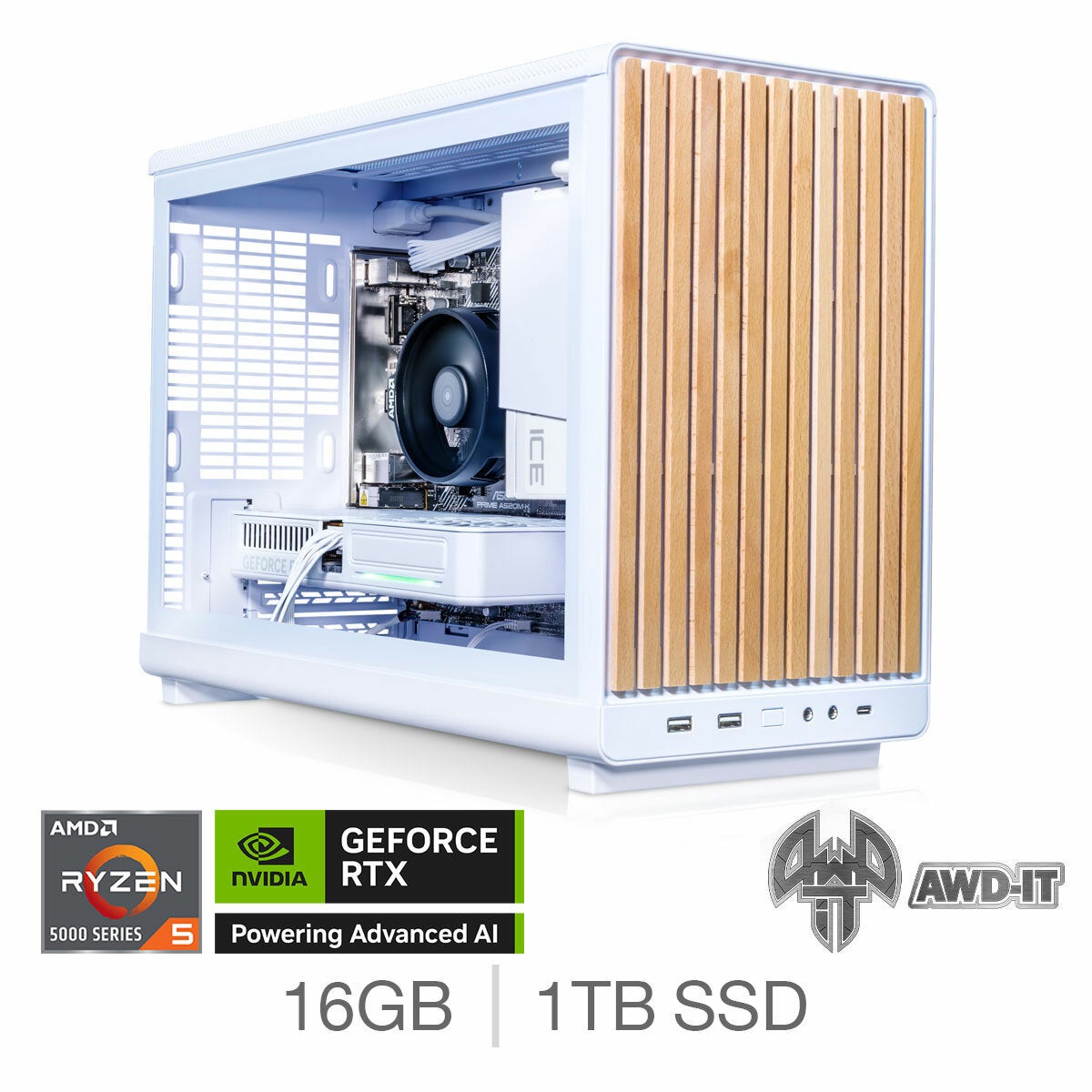 AWD-IT Compact 3, AMD Ryzen 5, 16GB RAM, 1TB SSD , NVIDIA GeForce RTX 5060, Gaming Desktop PC, 04C-F8B-6E6