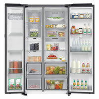 Samsung RS90F66BEFEU, Side by Side Fridge Freezer, E Rated in Black