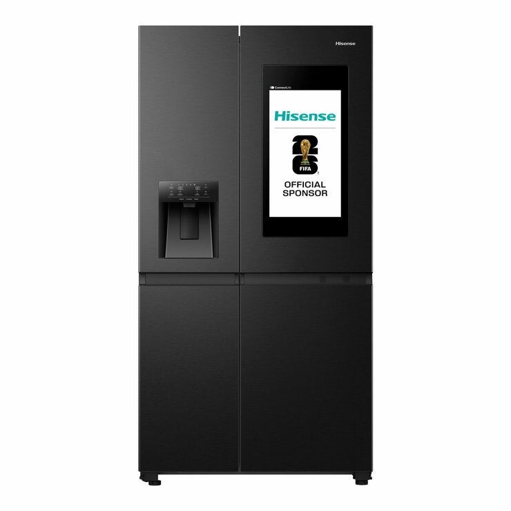 Hisense PureFlat Eclipse RS9P628GPFE, Plumbed Side By Side Fridge Freezer, E Rated In Dark Steel