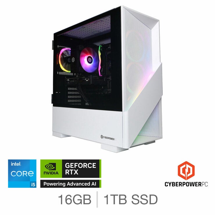 CyberPower, Intel Core i5, 16GB RAM, 1TB SSD, NVIDIA GeForce RTX 5060, Gaming Desktop PC