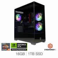 CyberPower, AMD Ryzen 5, 16GB RAM, 1TB SSD, NVIDIA GeForce RTX 5060, Gaming Desktop PC