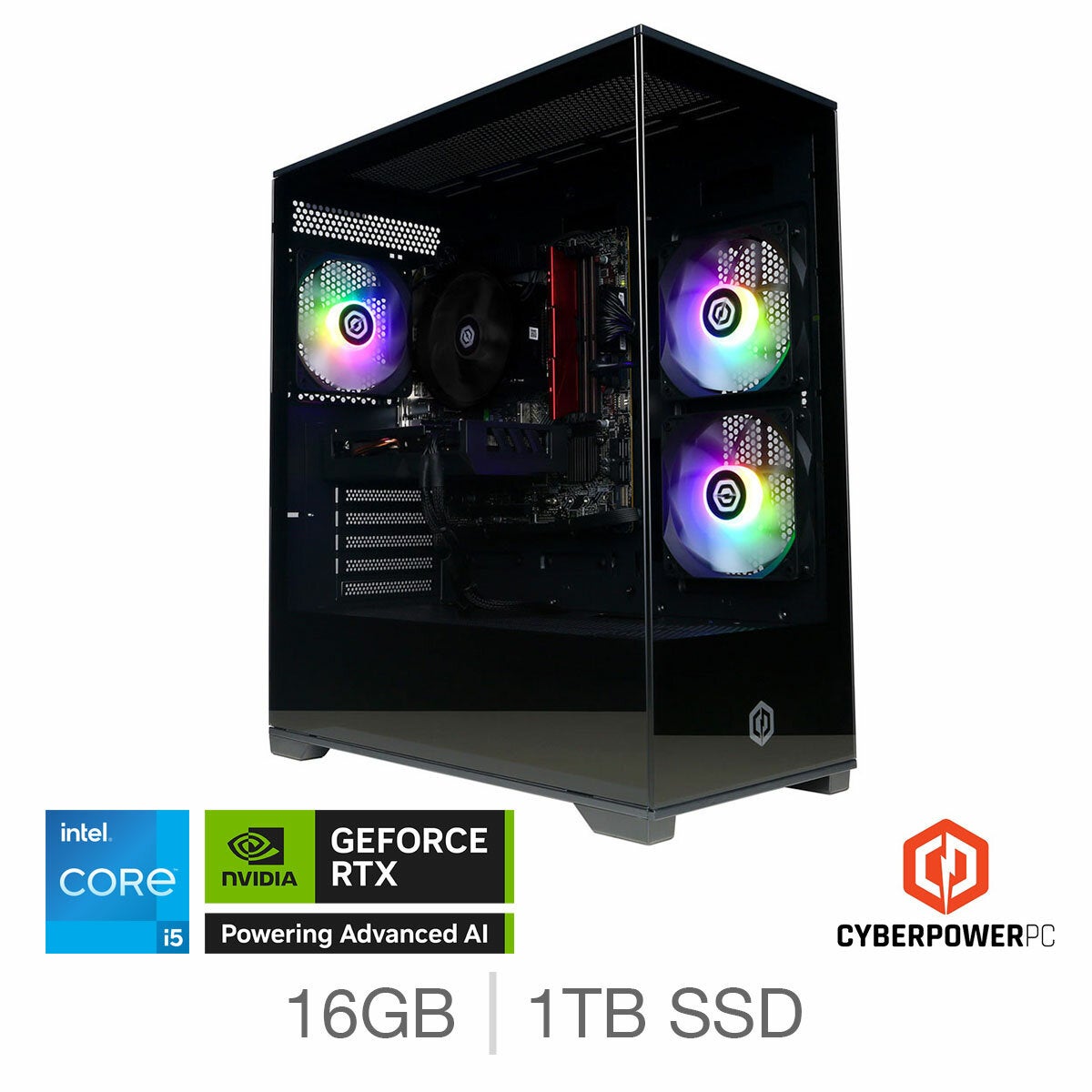 CyberPower, Intel Core i5, 16GB RAM, 1TB SSD NVIDIA GeForce RTX 5060 Ti, Gaming Desktop PC