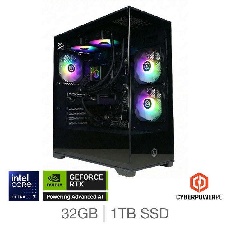 CyberPower, Intel Core Ultra 7, 32GB RAM, 1TB SSD, NVIDIA GeForce RTX 5070 Ti, Gaming Desktop PC