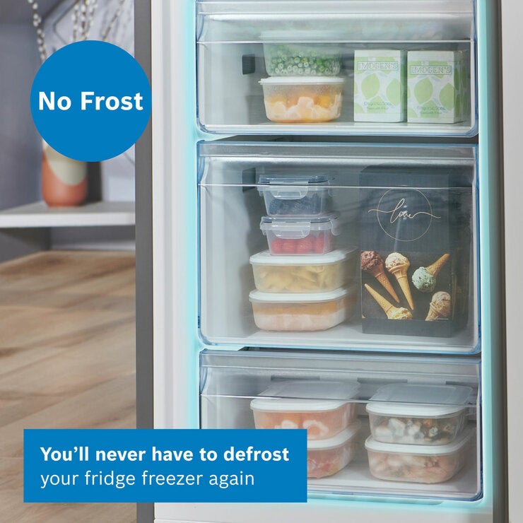 Bosch KFF96PIEP Multidoor Fridge Freezer, E Rated in Silver