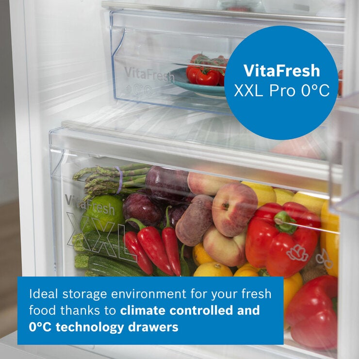 Bosch KFF96PIEP Multidoor Fridge Freezer, E Rated in Silver