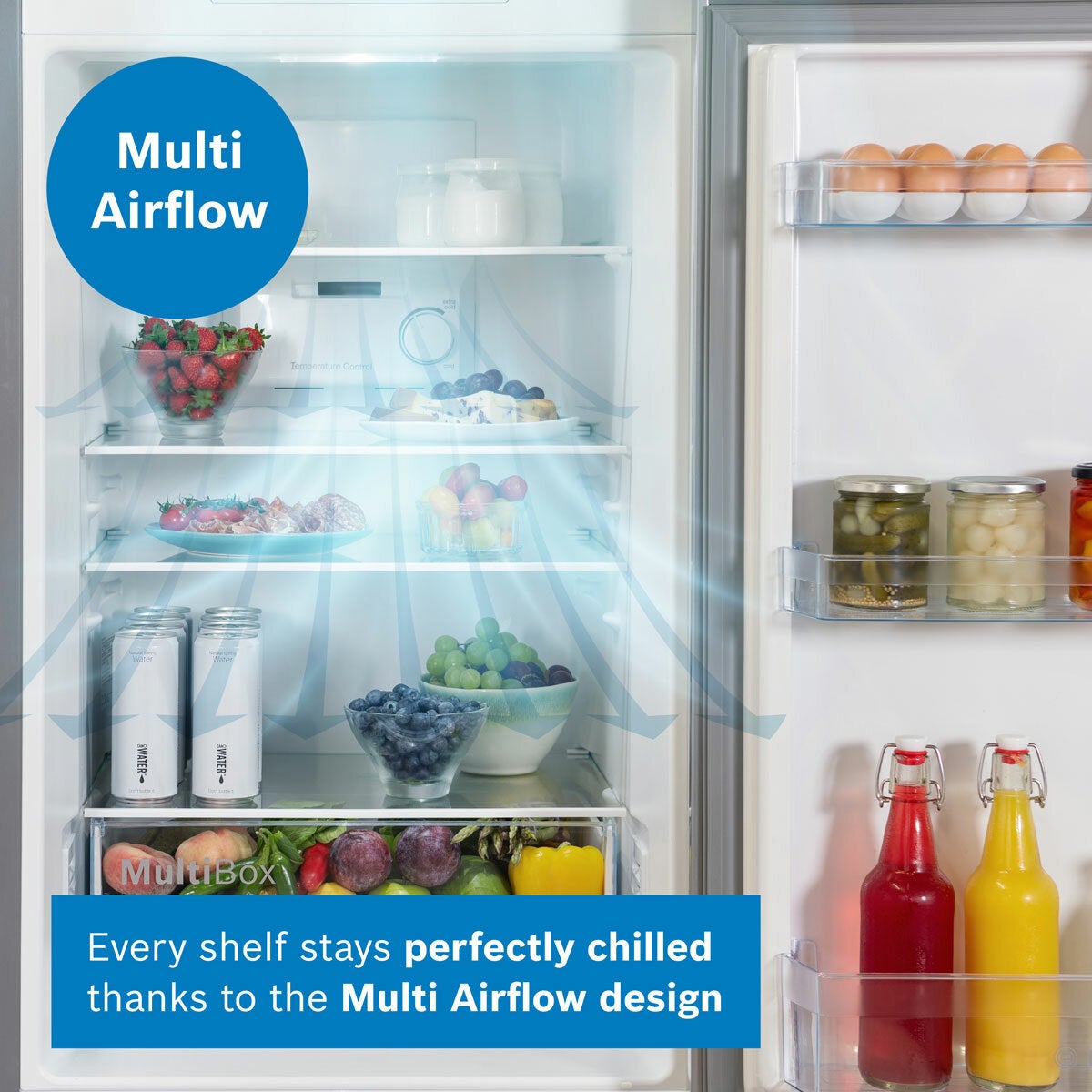 Bosch KFF96PIEP Multidoor Fridge Freezer, E Rated in Silver