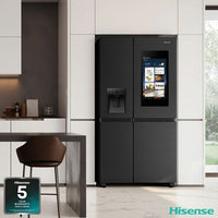 Hisense PureFlat Eclipse RS9P628GPFE, Plumbed Side By Side Fridge Freezer, E Rated In Dark Steel