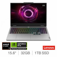 Lenovo LOQ 15HP10, AMD Ryzen 7, 32GB RAM, 1TB SSD, NVIDIA GeForce RTX 5060, 15.6 Inch, Gaming Laptop, 83JG00DBUK