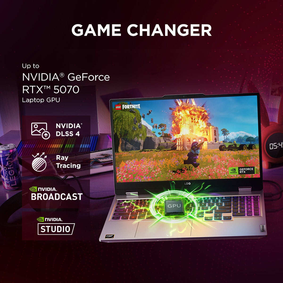 Lenovo LOQ 15HP10, AMD Ryzen 7, 32GB RAM, 1TB SSD, NVIDIA GeForce RTX 5060, 15.6 Inch, Gaming Laptop, 83JG00DBUK