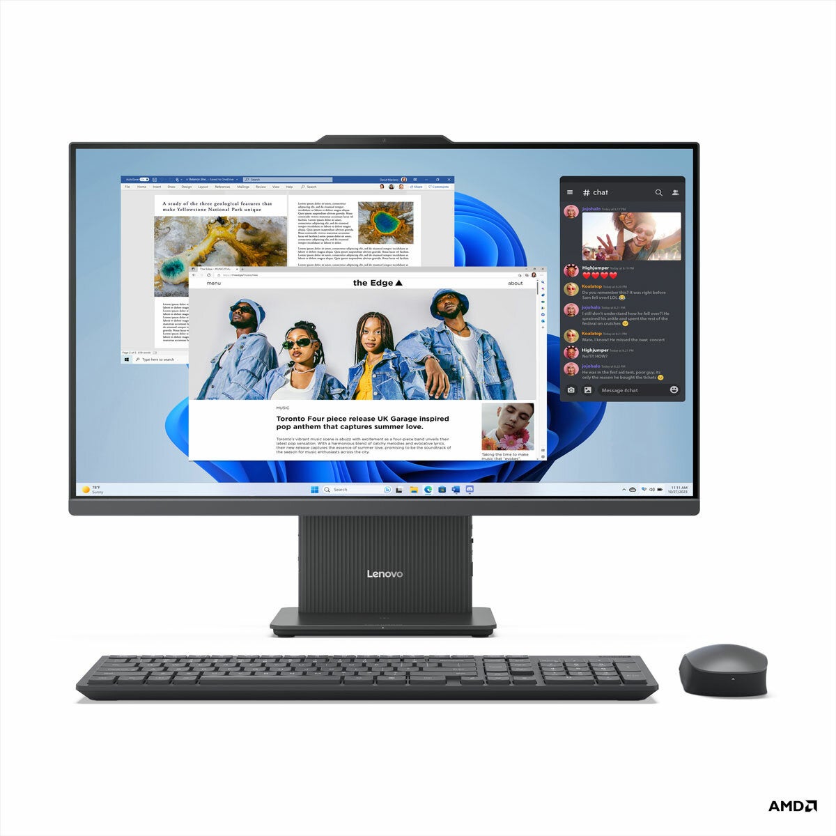 Lenovo IdeaCentre, AMD Ryzen 7, 16GB, 512GB SSD, 27 inch All In One Desktop, F0HQ0088UK