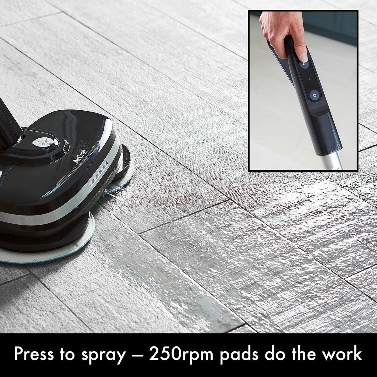 AirCraft PowerGlide Cordless Hard Floor Cleaner & Polisher Black + Extra Set of Pads