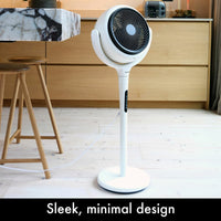 AirCraft LUME Ultra Quiet 2 in 1 Air Circulator Fan With Remote & LED Backlight in Stone White
