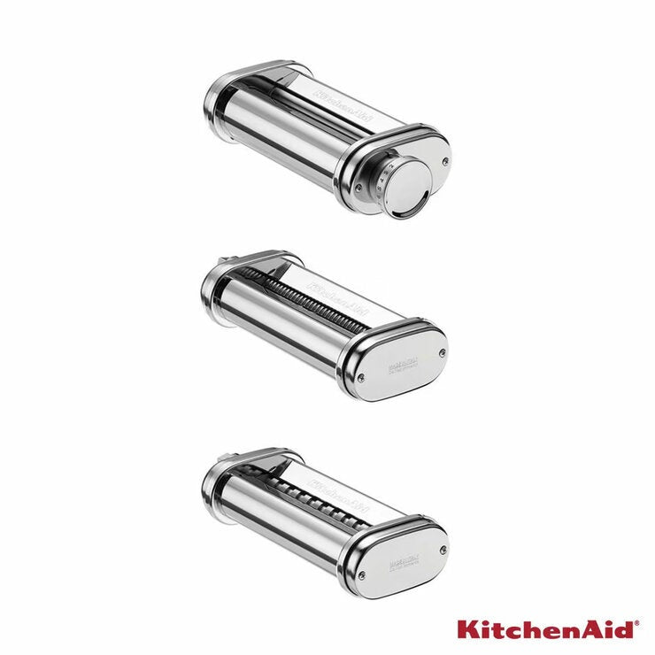 KitchenAid 5KSMPRA Paster Cutters & Roller 3 Piece Set in Silver