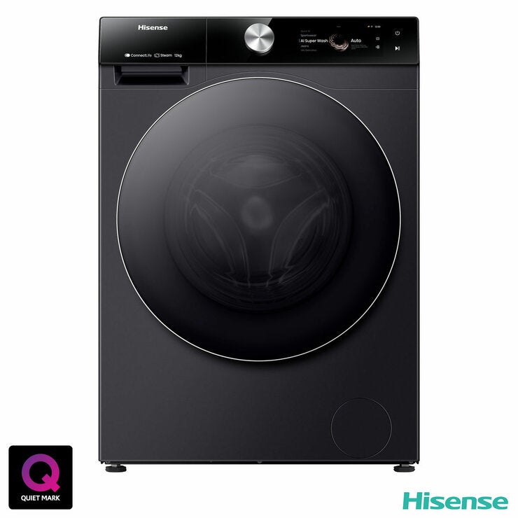 Hisense WF7S1247BB, 12kg, 1400rpm, Washing Machine, A Rated in Black
