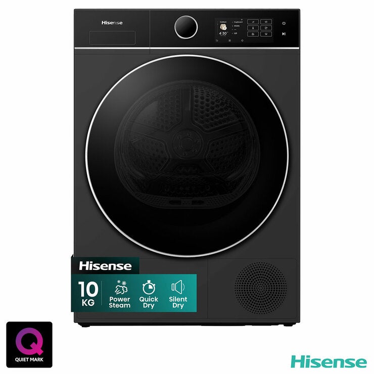 Hisense 5i Series DH5I104BBAB, 10kg Heat Pump Dryer, A+++ Rated in Black