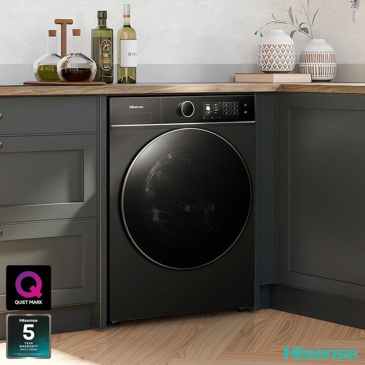 Hisense KitchenFit 5i Series WF5I1045BBQ, 10.5kg Washing Machine, A Rated in Black