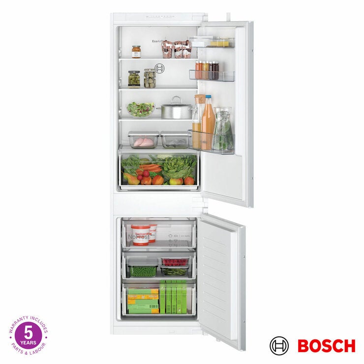 Bosch Series 2, KIN86NSE0G Fully Integrated Fridge Freezer E Rated