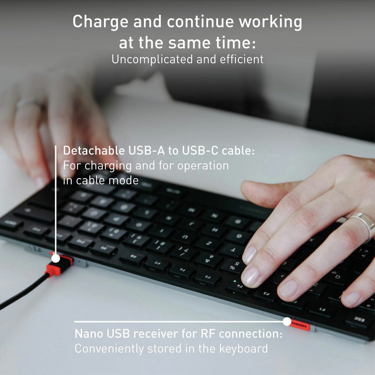 Cherry KW 9200 Mini, Wireless Keyboard with Pouch