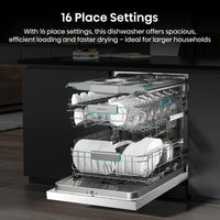 Hisense HS673A90WUK, 16 Place Setting, Freestanding Dishwasher, A Rated in White