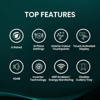 Hisense HS673A90WUK, 16 Place Setting, Freestanding Dishwasher, A Rated in White