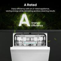 Hisense HS673A90WUK, 16 Place Setting, Freestanding Dishwasher, A Rated in White