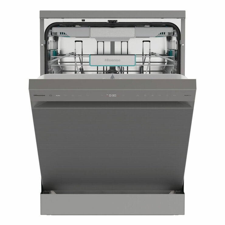 Hisense HS673A90XUK, 16 Place Setting, Freestanding Dishwasher, A Rated in Silver