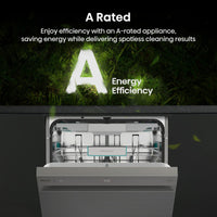Hisense HS693A90XADUK 16 Place Setting, Freestanding Dishwasher, A Rated, in Silver
