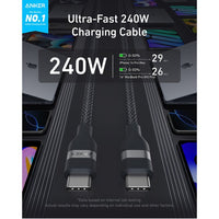 Anker Prime 140W 4-Port GaN Charger with 2x 0.9 m and 1x 1.8 m 240W USB-C to USB-C Cables