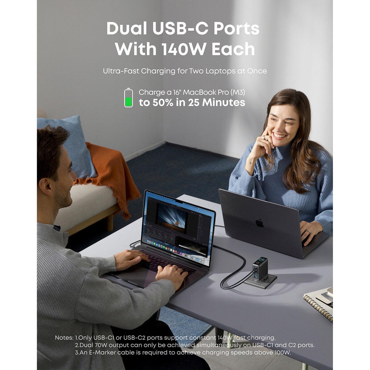 Anker Nano 45W Foldable USB-C Charger and Anker Prime 140W USB-C 4-Port GaN Charger