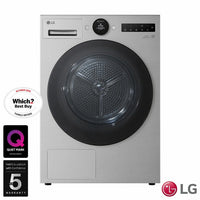 LG Series 7 AI Dry RHX7009TSB 9kg Heat Pump Tumble Dryer, A+++ Rated in Silver