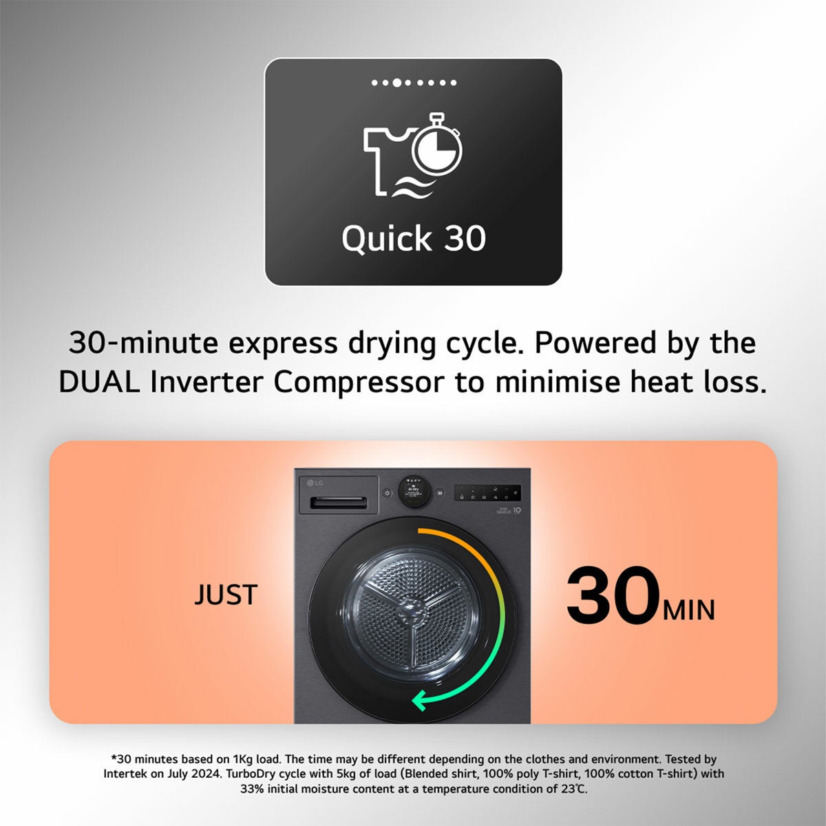 LG Series 7 AI Dry RHX7009TSB 9kg Heat Pump Tumble Dryer, A+++ Rated in Silver