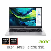 Acer Aspire Lite, AMD Ryzen 7, 16GB RAM, 512GB SSD, 15.6 Inch Laptop, NX.D1REK.002