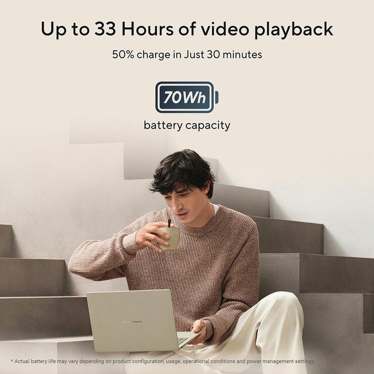 ASUS Zenbook A14, Copilot+ PC, Snapdragon X2 Elite, 16GB RAM, 512GB SSD, 14 Inch OLED Laptop, UX3407NA-QD182W
