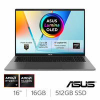 ASUS Vivobook S, Copilot+ PC, AMD Ryzen AI 7, 16GB RAM, 512GB SSD, 16 Inch OLED Laptop, M3607GA-SH011W