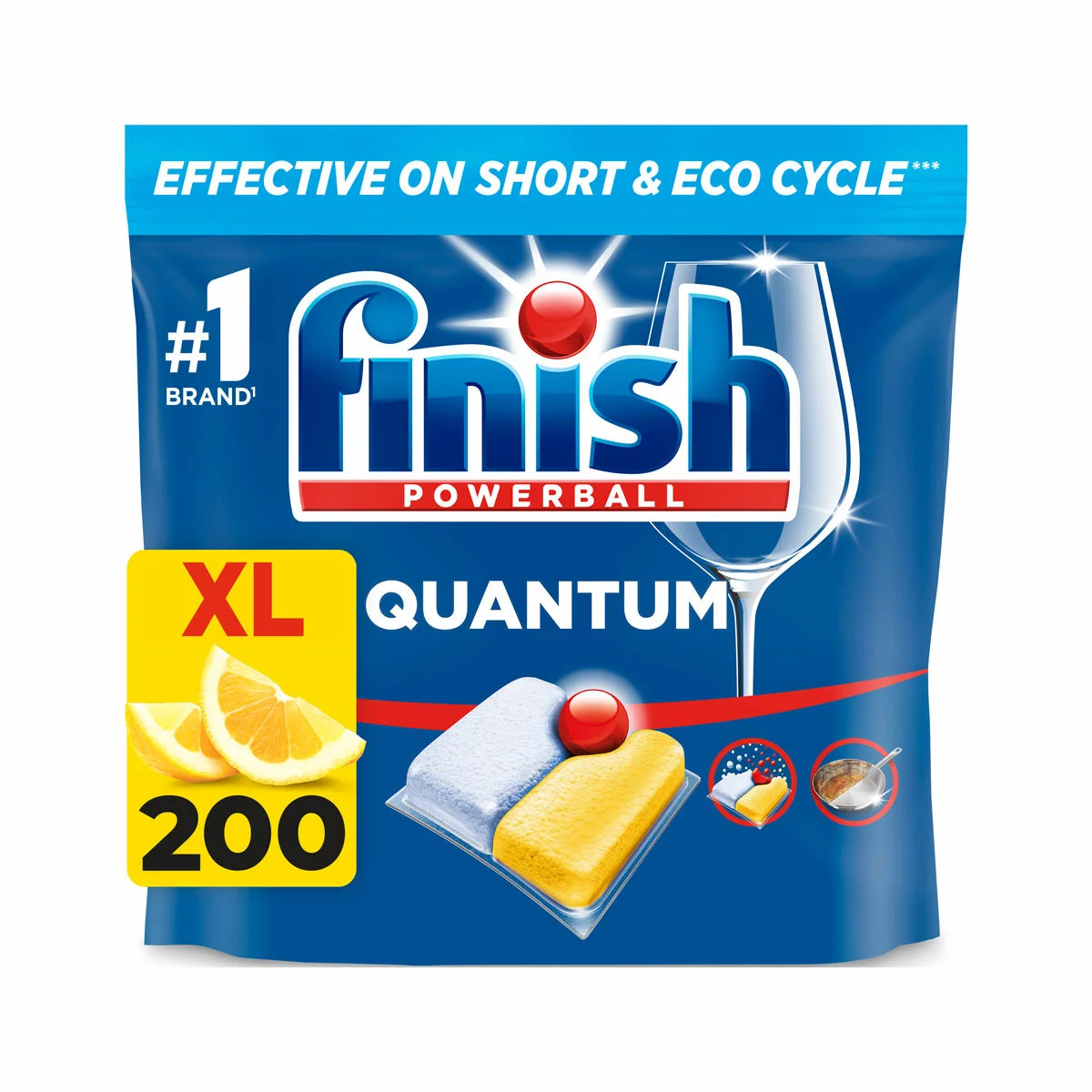 Finish Quantum All in One Lemon Dishwasher Tablets, 2 x 100 Pack