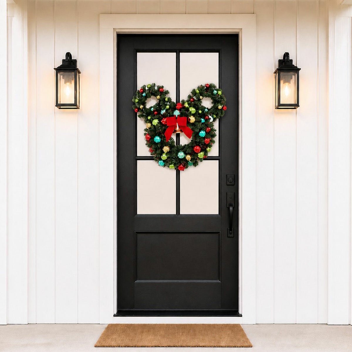 30 Inch Pre-Lit Mickey Figural Christmas Wreath