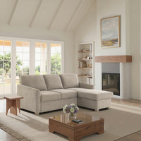 Coddle Cameron Fabric Sofa Bed with Reversible Chaise, Taupe