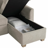 Coddle Cameron Fabric Sofa Bed with Reversible Chaise, Taupe