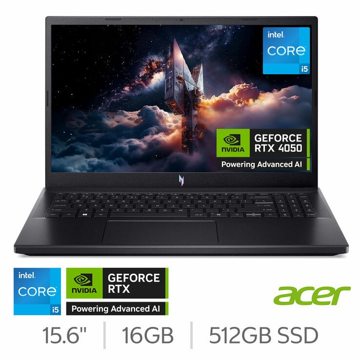 Acer Nitro V15, Intel Core i5, 16GB RAM, 512GB SSD, NVIDIA GeForce RTX 4050, 15.6 Inch Gaming Laptop, NH.QUAEK.003