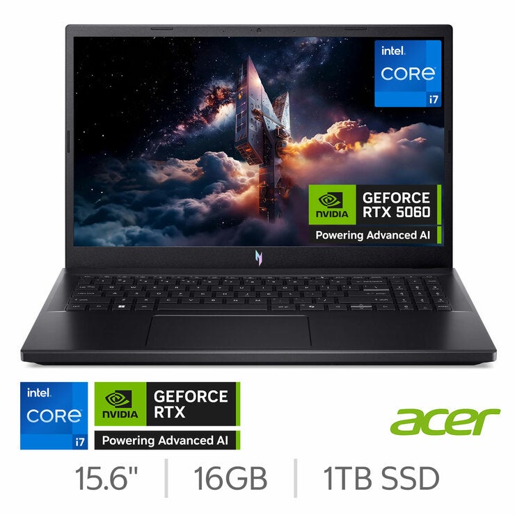 Acer Nitro V15, Intel Core i7, 16GB RAM, 1TB SSD, NVIDIA GeForce RTX 5060, 15.6 Inch Gaming Laptop, NH.QZAEK.004