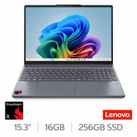 Lenovo IdeaPad Slim 3, Copilot+ PC, Snapdragon X1, 16GB RAM, 256GB SSD, 15.3 inch Laptop, 83N3007AUK