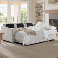 Coddle Cameron Fabric Sofa Bed with Reversible Chaise, Taupe