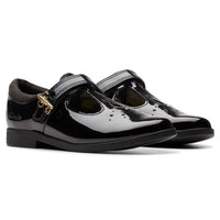 Clarks Kids Lock Shine Black Patent Shoes | Costco UK