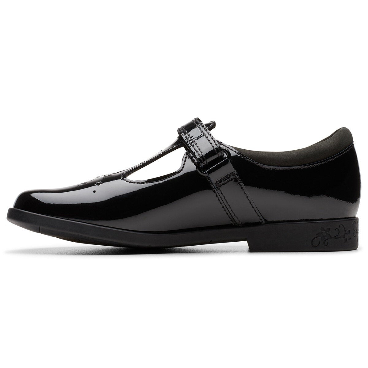 Clarks Kids Lock Shine Black Patent Shoes | Costco UK
