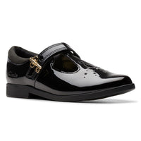 Clarks Kids Lock Shine Black Patent Shoes | Costco UK